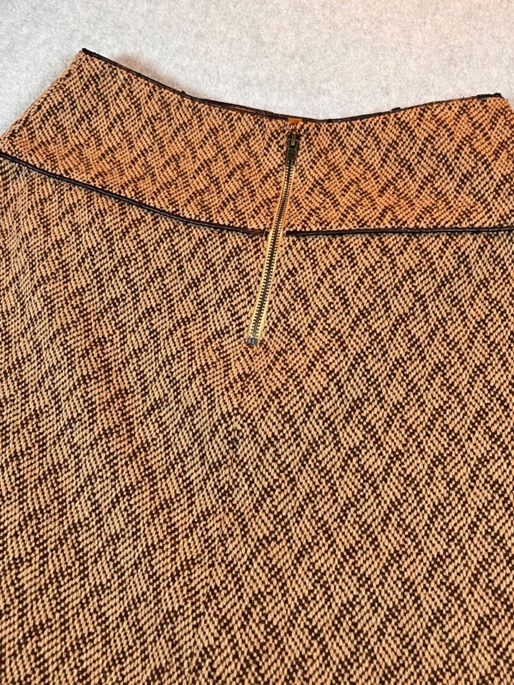 Y2K Fossil Lilly Brown Wool women's skirt size 2. Fully lined. A-line tweed - Picture 3 of 8